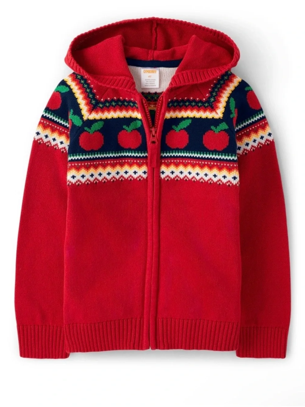 Gymboree Boy’s ‘Apple Orchard’ Apple Top with Matching Fairisle Cardigan Size 7